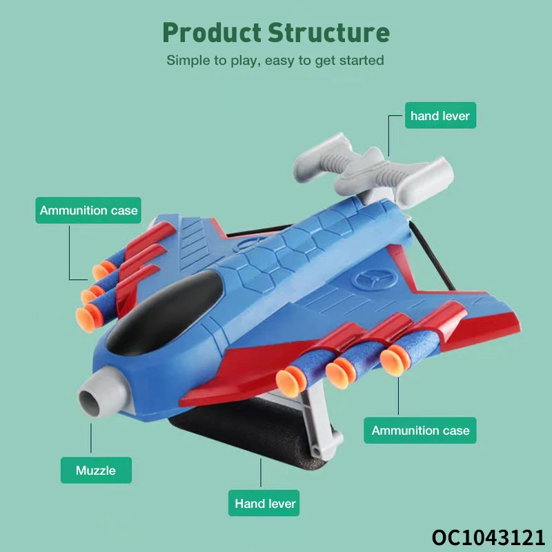 Aircraft plane plastic small outdoor launcher soft bullet gun toy for kids