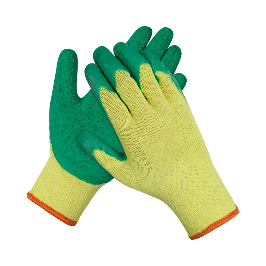 Crinkle Finished Gloves 10 Gauge Polyester Latex palm coated Industrial Household Safety Working Gloves