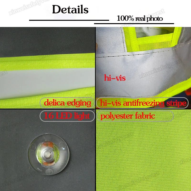 V Type Antifreezing LED Vest Hot Sell Light Models LED Reflective Safety Vest Running Flashing LED Reflective Clothing