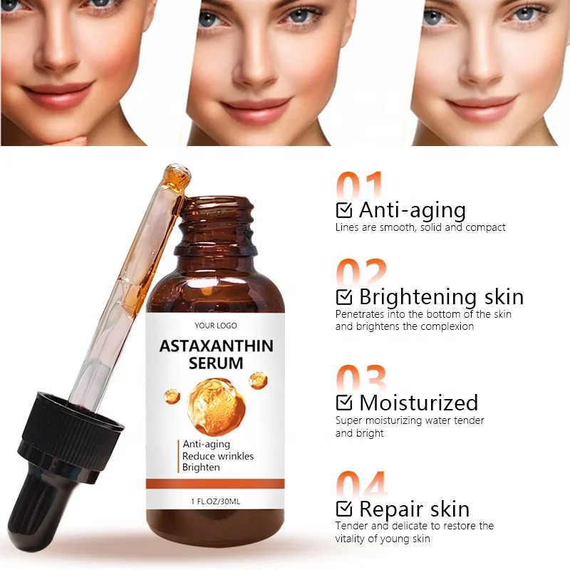 Private label astaxanthin whitening serum Arbutin Face Whitening Dark Spot Removal Serum For Black Skin Serum For Dark Spots
