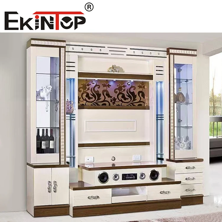 Ekintop Custom Design Living Room Showcase Wooden TV Stand Furniture Modern Modular Display Storage Wall TV Cabinets