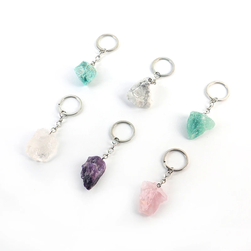 natural precious gemstone bear shape key chain pendant for wedding gifts for guests
