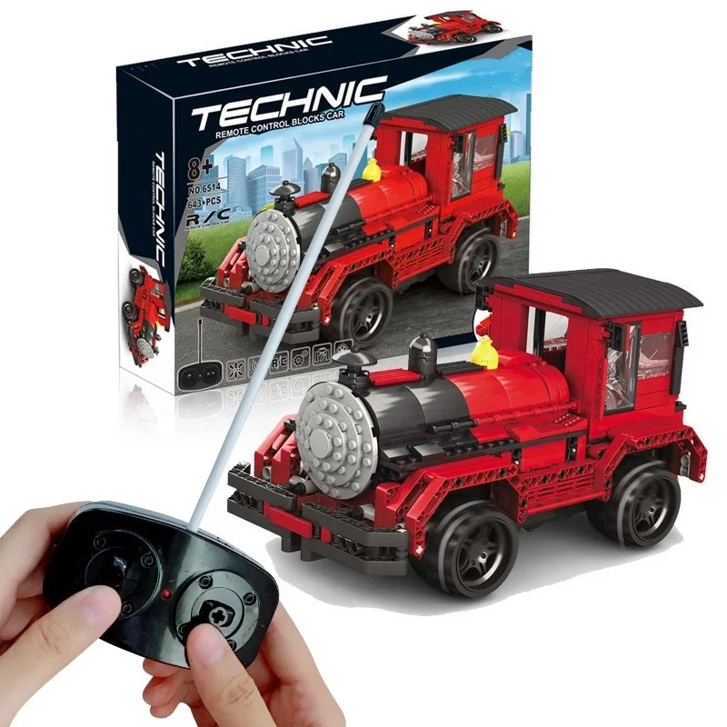 RTS Legos 643pcs 3.9V 4CH RC Train Blocks Car Toy Building Blocks With USB Cable Remote Control Legoing Bricks Car OEM ODM