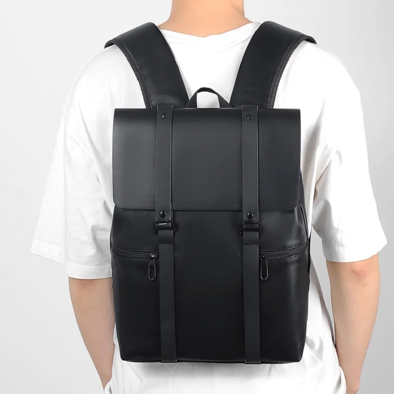 New Fashion PU Leather Large Capacity Oversized with USB Charging Port for Business Travel Sports Outdoor Computer Backpack