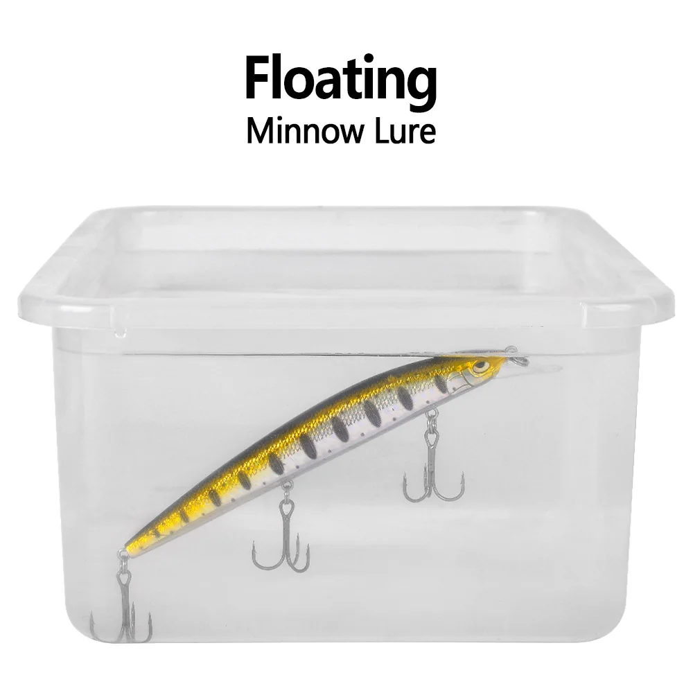 JETSHARK 9g 18.5g Floating Minnow Fishing Bait 5-Color 3D Lure Eyes Plastic Attracts Tilapia Bluegill Sea Bass Cod Minnow Lure