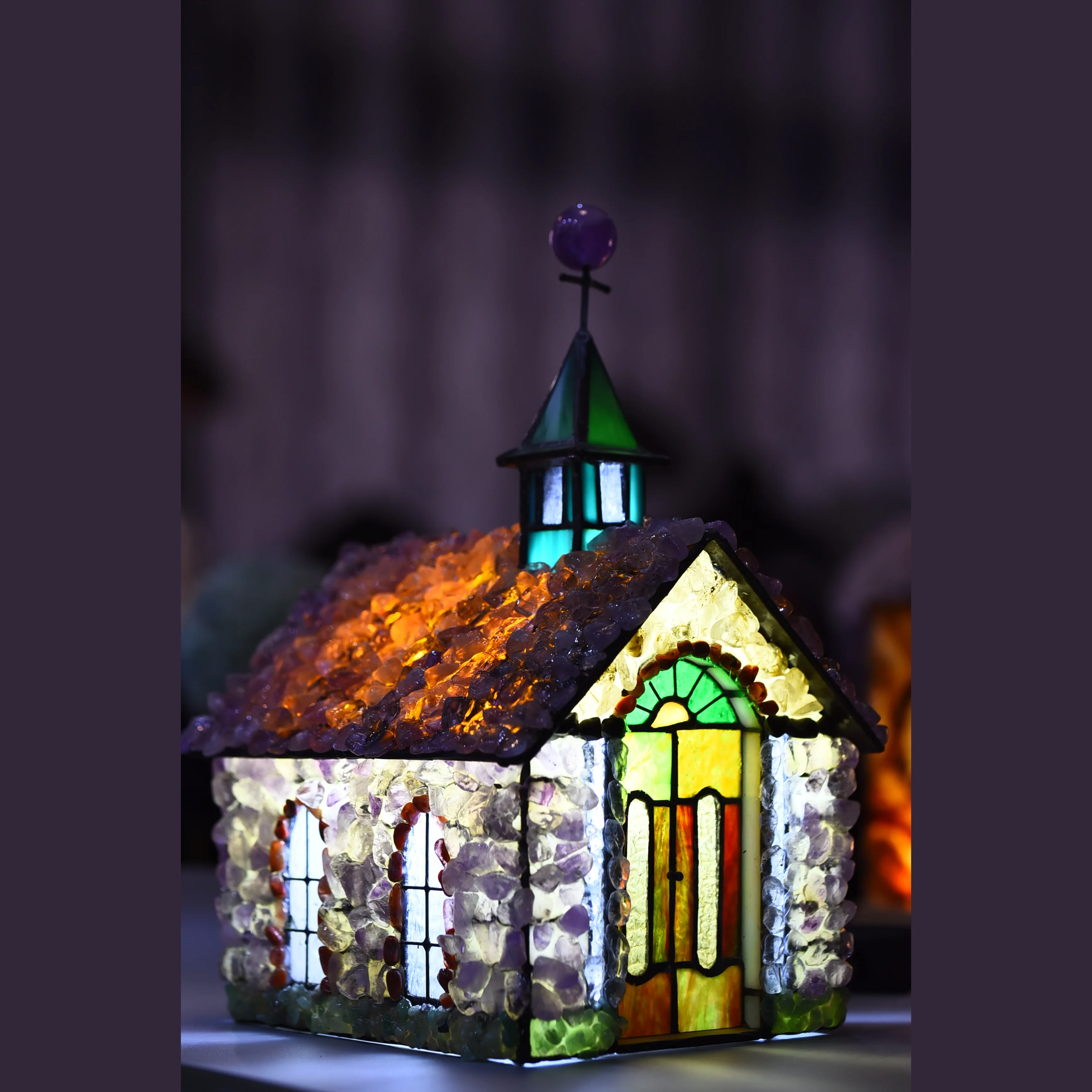 Trading Hot Natural Usb Handmade Crystal Gravel Desk Amethyst Lamp For Home Decoration