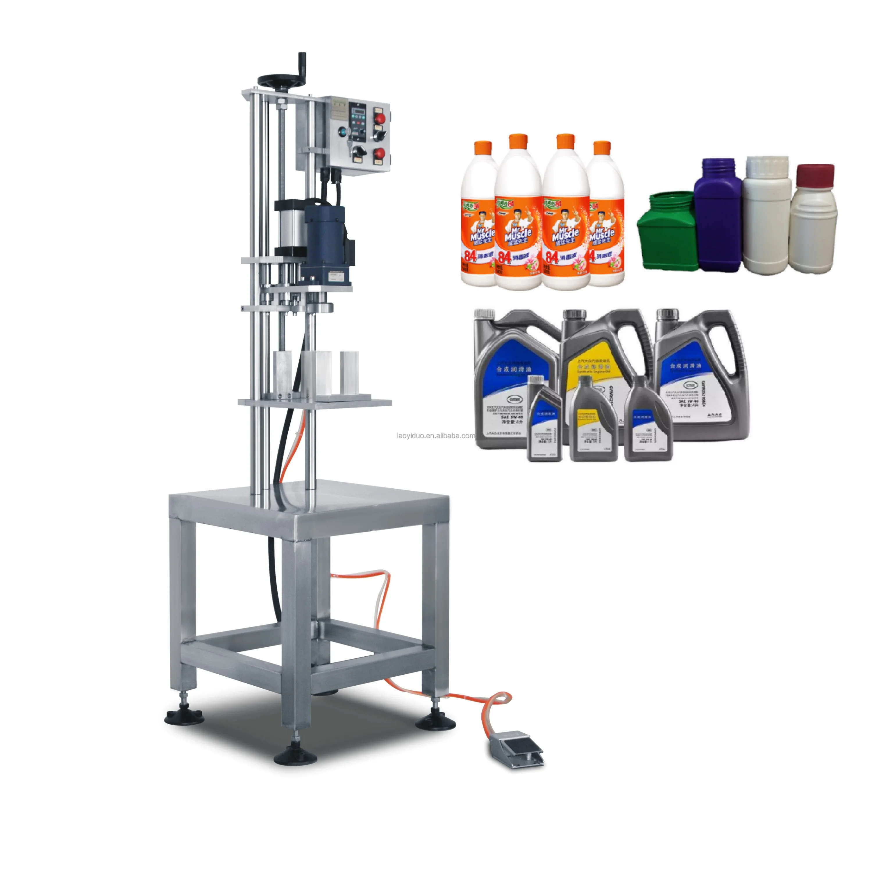 The best quality Manual pedal bottle screw Capping Machine Semi auto capping close machine capper 2000BPH