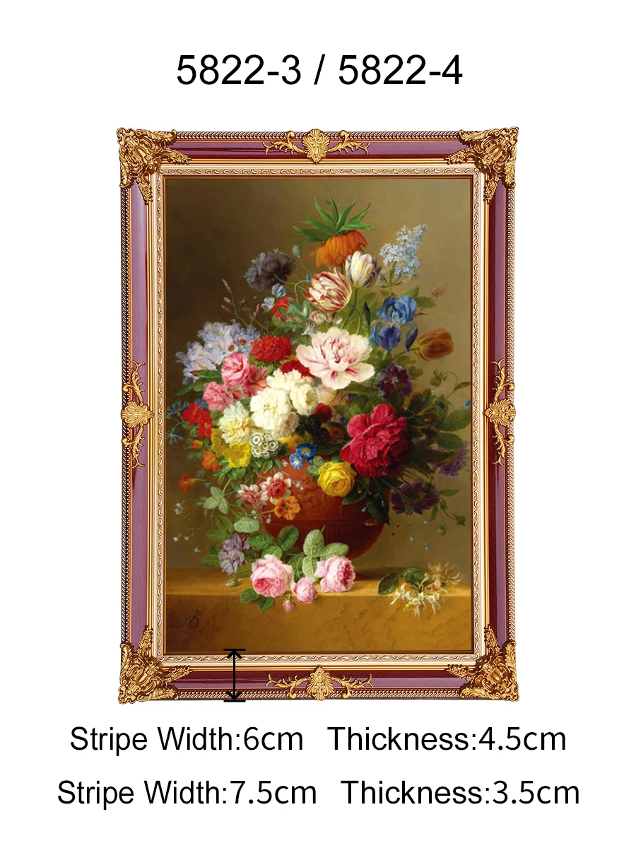 Customize Unique Ornaments Picture Frame Vintage Baroque Wood Frame