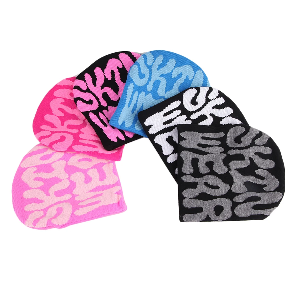 Designer High Quality Winter Digital Print Jacquard Knit Beanie Custom Beanies Hats