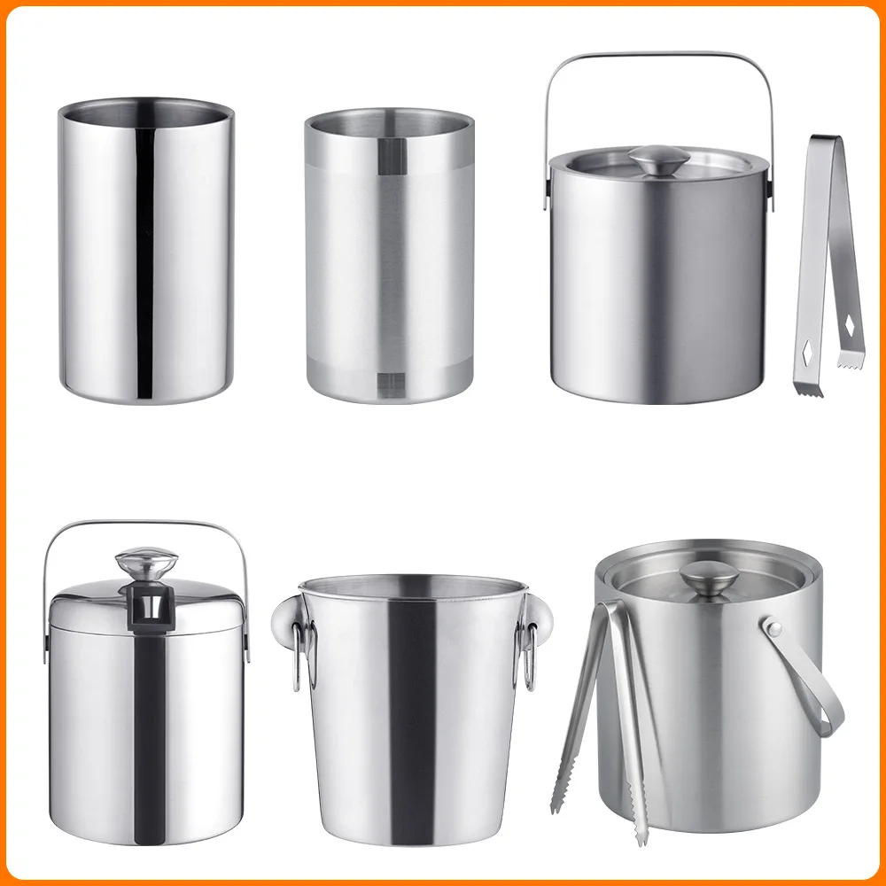 Custom logo and Packaging Double Wall Stainless Steel Insulated Wine Cooler and Champagne Ice Bucket OEM