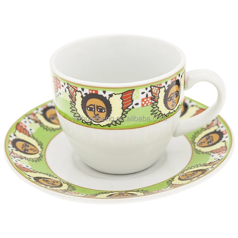 Eritrean Porcelain Ceramic Coffee Set Eritrean And Ethiopian Angel Design Art Jebena For Coffee Ceremony