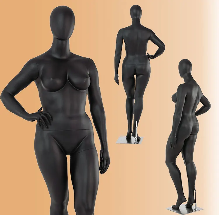 Manufacturer Plus Size Women Fiberglass Black Full Body Fashion Sport Display Mannequin for Clothing