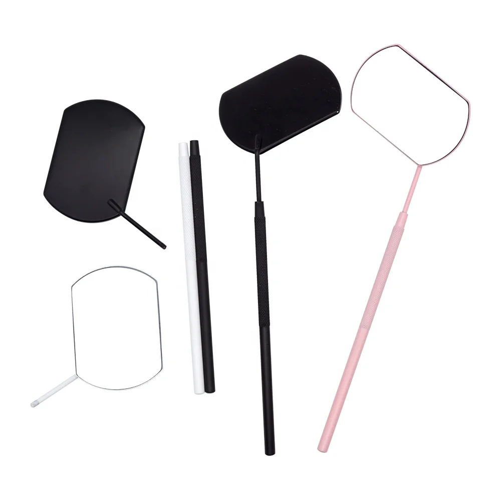 Lashestar Factory White Pink Wholesale Patented Rotatable Folded Testing Mirror Eyelash Extension Tools Eyelash Mirror
