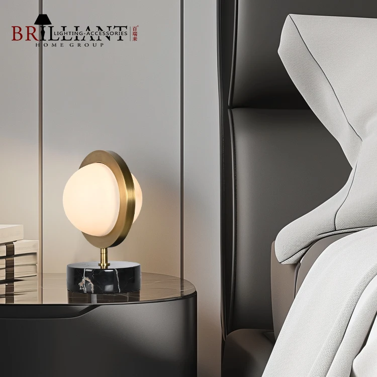 Modern Minimalist Design Living Room Bedroom Desk Light Saturn Alabaster Bedside Marble Table Lamp