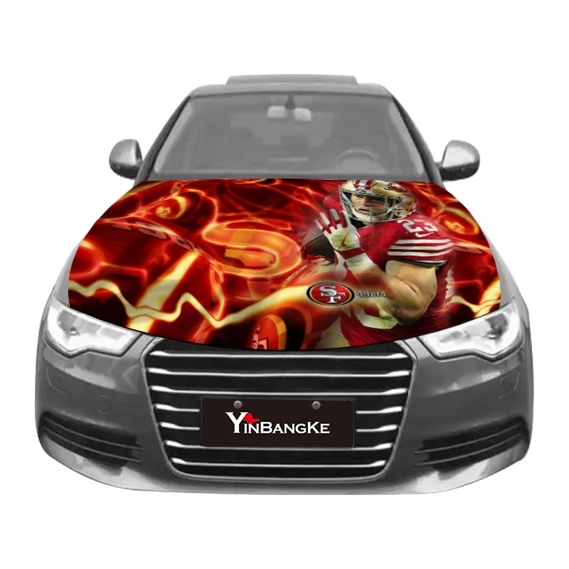 Wholesale Custom 120*150 CM NFLTEAM Flag Car Engine Hood Flag Cover for Football Match Election Campaign