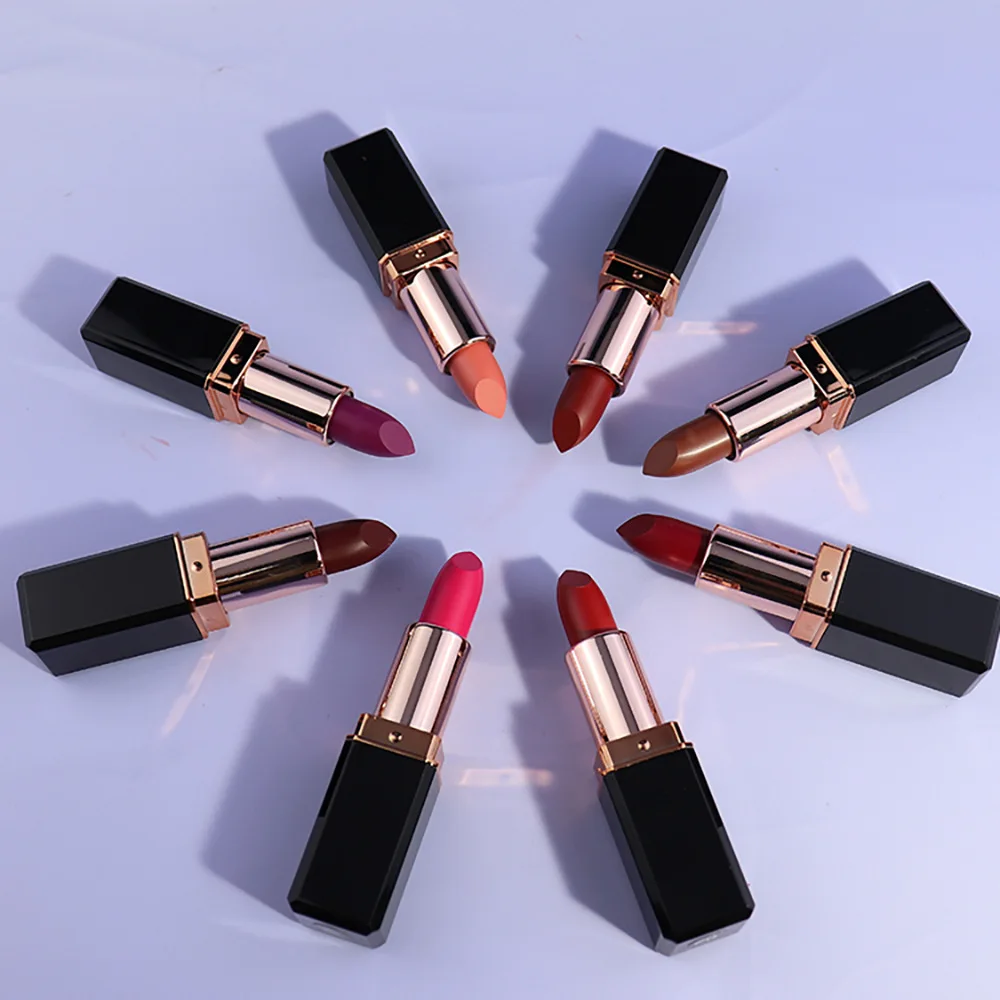 Custom Logo Private Label Low MOQ Cosmetics Super Stay Organic Waterproof Nude Matte Lipstick