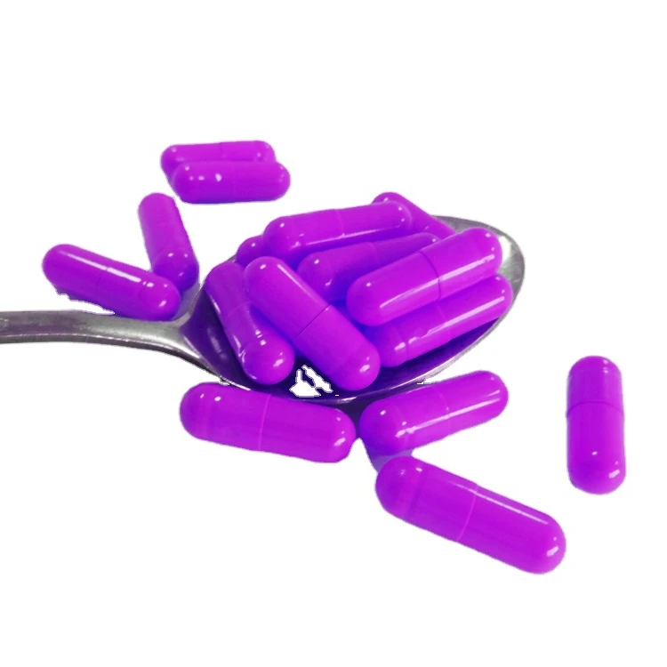 Clear/transparent size 00/0/1/2/3/4/5 HPMC empty Capsule shell purple empty gelatine capsule