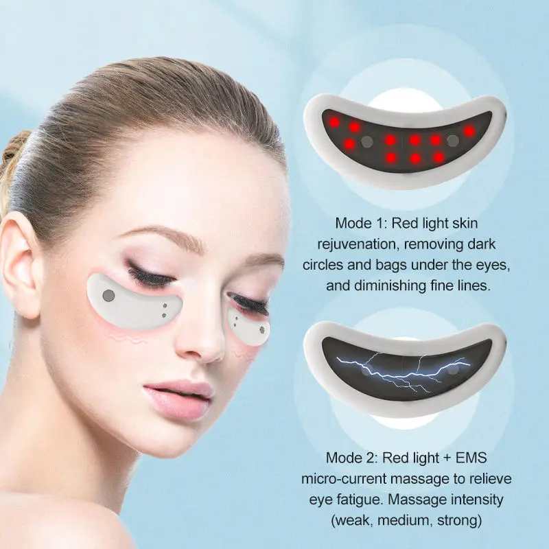 Portable Electric EMS Eye Bag Massager LED Eye Patch with Microcurrent Anti-Wrinkle Care Anti-Aging Dark Circles-for Home Use