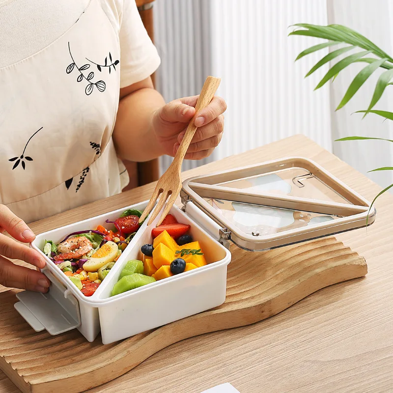 school compartmentalized container adult bento lunch box child leak proof with handle