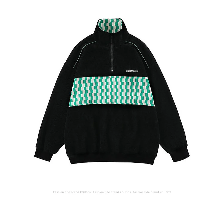 Wholesale Winter Sweatshirts For Men Custom Embroidery Logo 1/4 Front Zipper Design Mens Oversize Fashion Sweatshirts