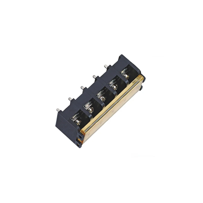 HHB950G 9.5 Pitch Black Barrier Terminal Blocks 180 Degree Pin Header Pcb Connector Plug With Back and Cover