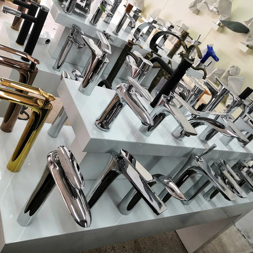 Basin Faucets White Color Basin Mixer Tap Bathroom Faucet Hot and Cold Chrome Finish Brass Toilet Sink Water Crane robinet