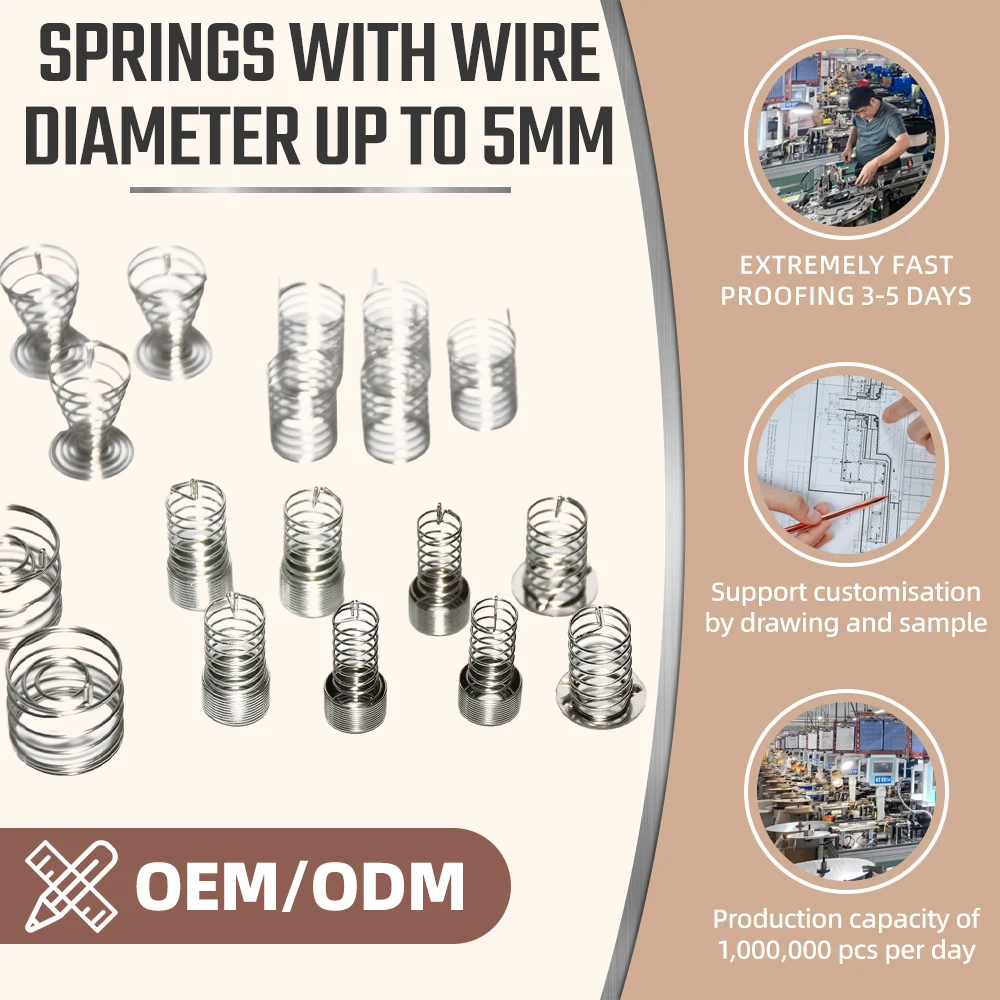 High demand Stainless Steel 0.5 Wire Diameter Die Spring Furniture Torsion Spring Small Custom Compression Springs