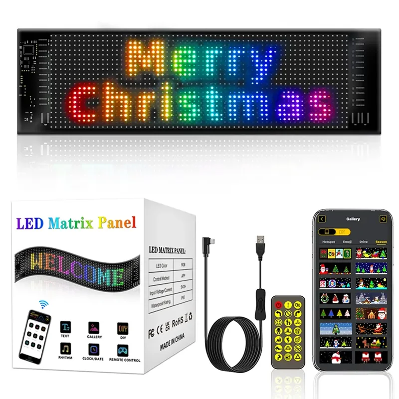car windshield LED Display with Multiple Language Options for Global Use Led Signs Car Sign Board Flexible LED RGB Display DIY
