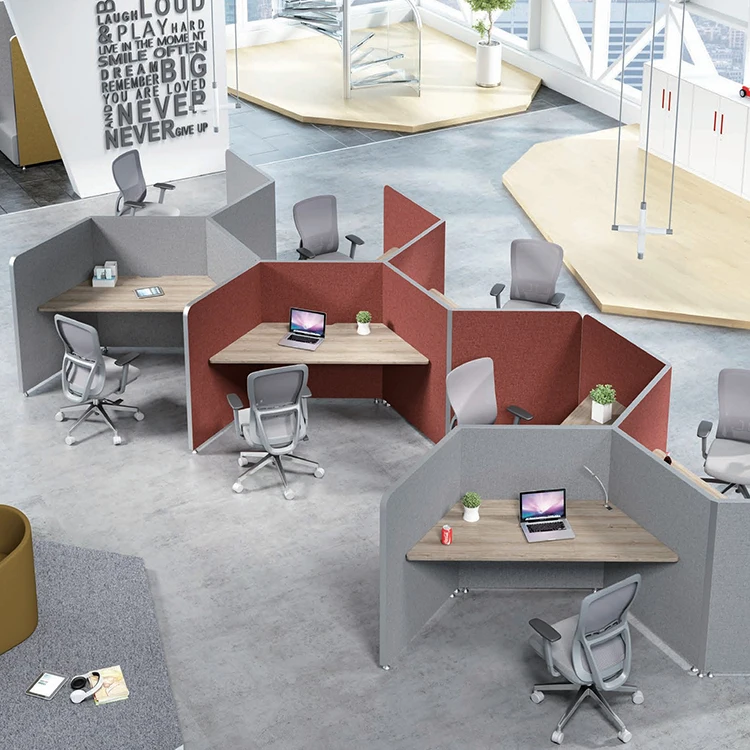 High End Office Furniture Computer Table Set Privacy Space Commercial Workstation Cubicle Staff Beehive Partition Writing Desk