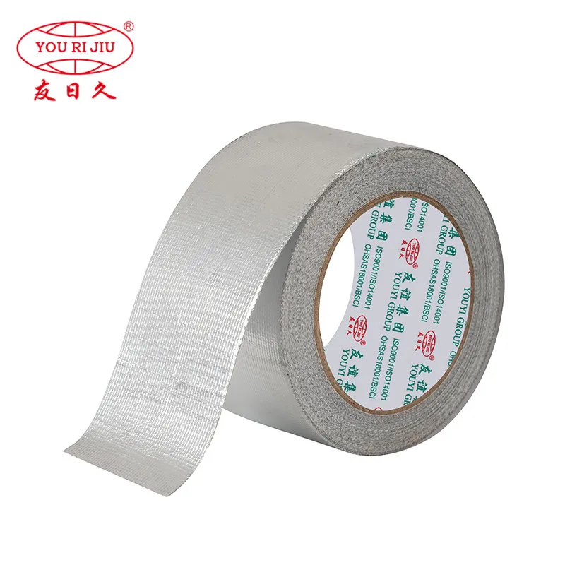 Yourijiu Hotmelt Solvent Waterbased Fireproof Pipe Splicing Glass Fiber Cloth Aluminum Foil Tape