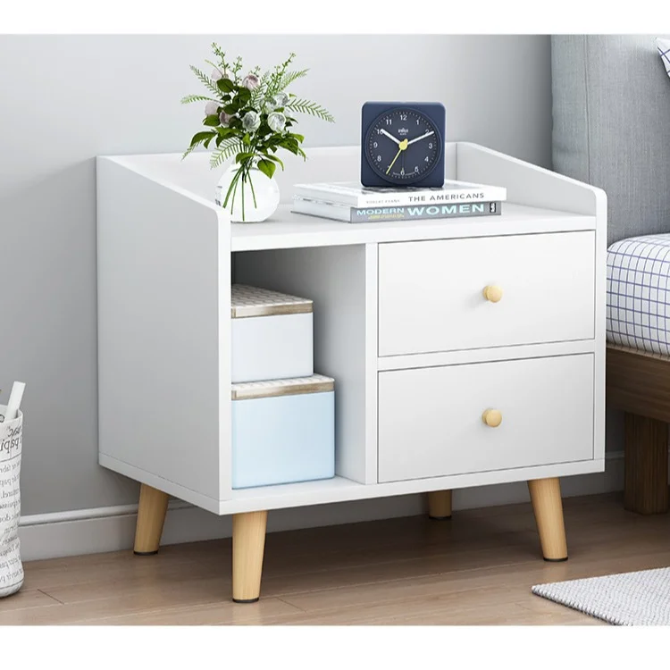 Classic Wooden Modern Minimalist Style Bedside Table Multifunctional Storage Cabinet Mini Simple Storage Nightstand With Drawer