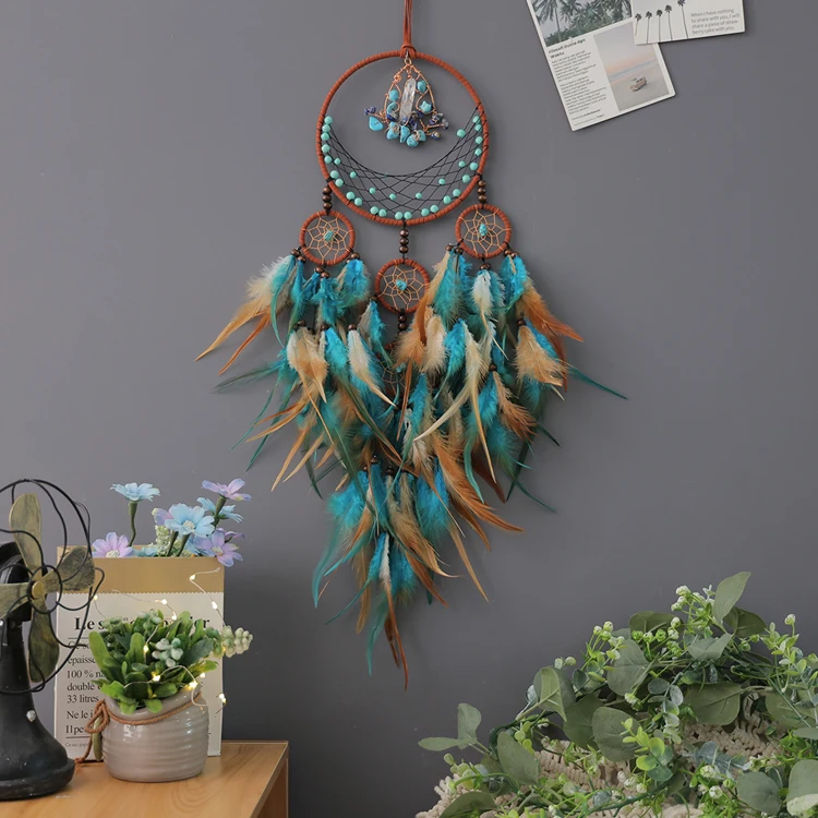High Quality Factory Sale Round Feathers Dream Catcher Crystal Jewelry Chinese Dream Catcher