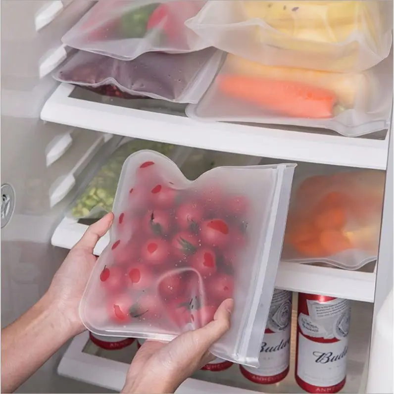 PEVA Refrigerator Cooler Bags Best Price Transparent Reusable Freezer Food Storage Bags For Fruits Vegetables