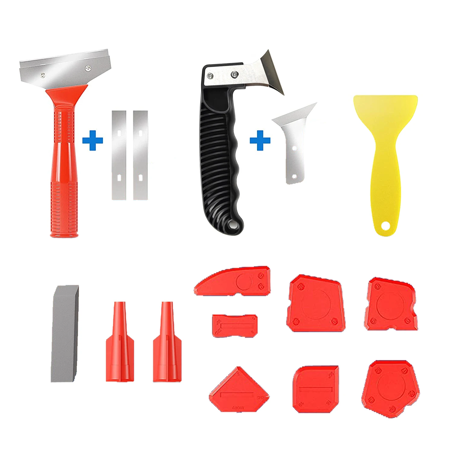 16 Pieces Caulking Tool Silicone Remover Set for Silicone Removal and Renewal of Acrylic and Silicone Joints