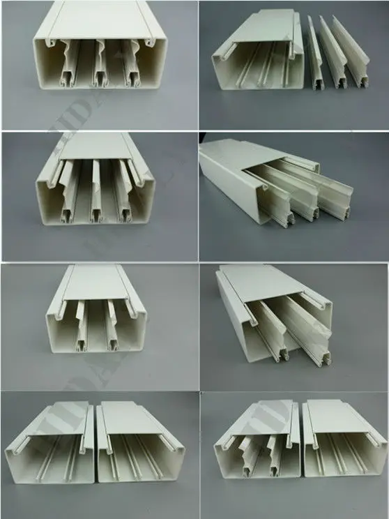 PVC Compartment Trunking 100x50 Fireproof 100*50 Plastic Trunking 2 Clipers Compartment canaleta easy mounting CE ROHS