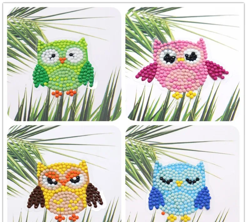 
Paint by numbers 5D diamond painting kits easy for kids arts and crafts owl making sticker 