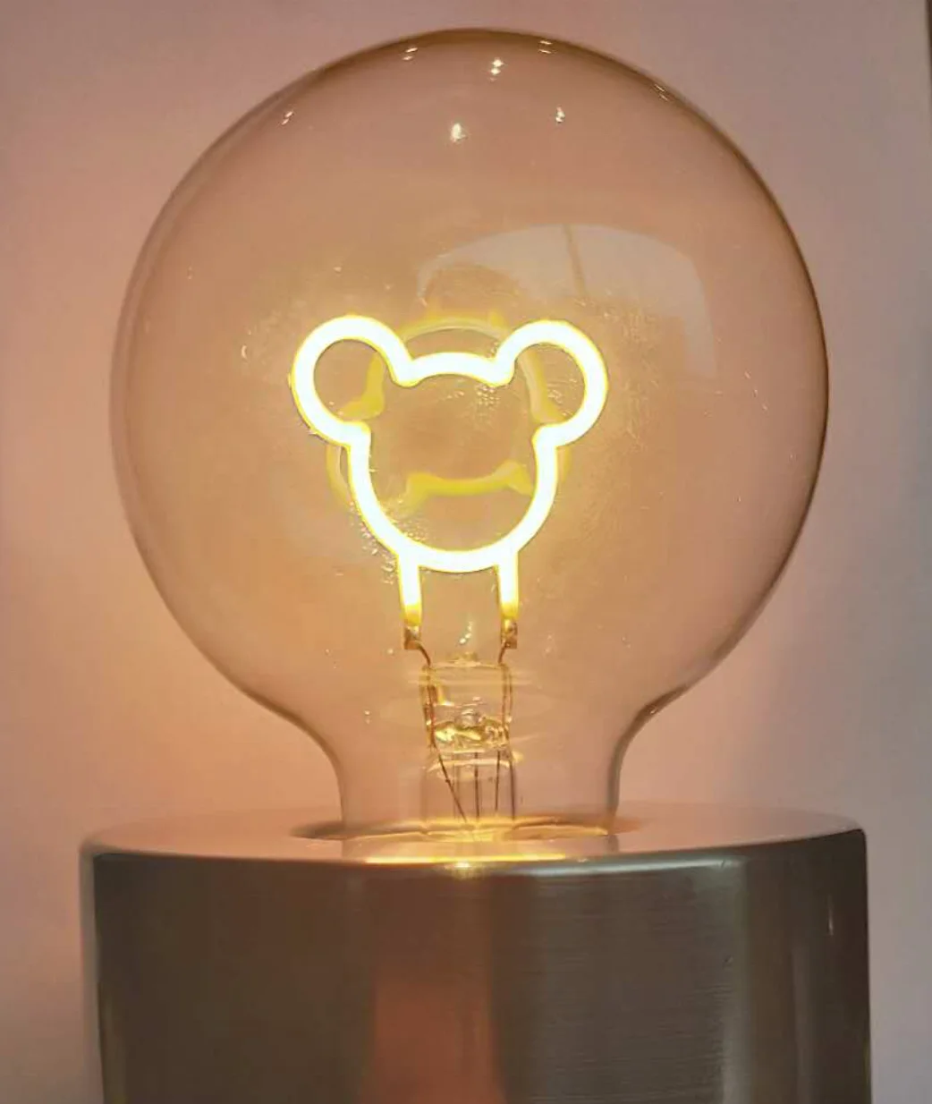Customized decorative filament lamp G80 led globe bulb 4w MICKEY letter LED Soft Filament Bulb