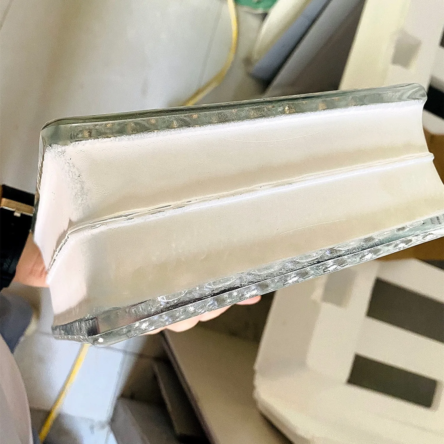 New Fashion 80mm-95mm Clear factory price high quality half Glass Block for decoration living room bathroom bedroom office build