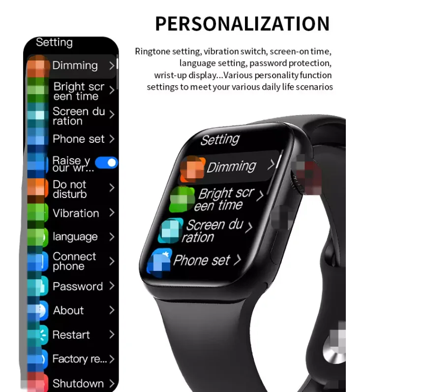 HW12 Smartwatch Series 6 Full Touch Fitness Tracker Монитор артериального давления Пользовательские