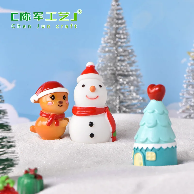 chunjun Cake Series Landscape Snow Accessories Christmas Tree fawn cute home decoration resin crafts
