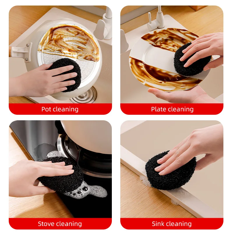 Sponges Cleaning Brush Scratch Sponges Soft Microfiber Scrub Side Effortless Eco Pads Scale Cleaning and Wiping for Kitchen