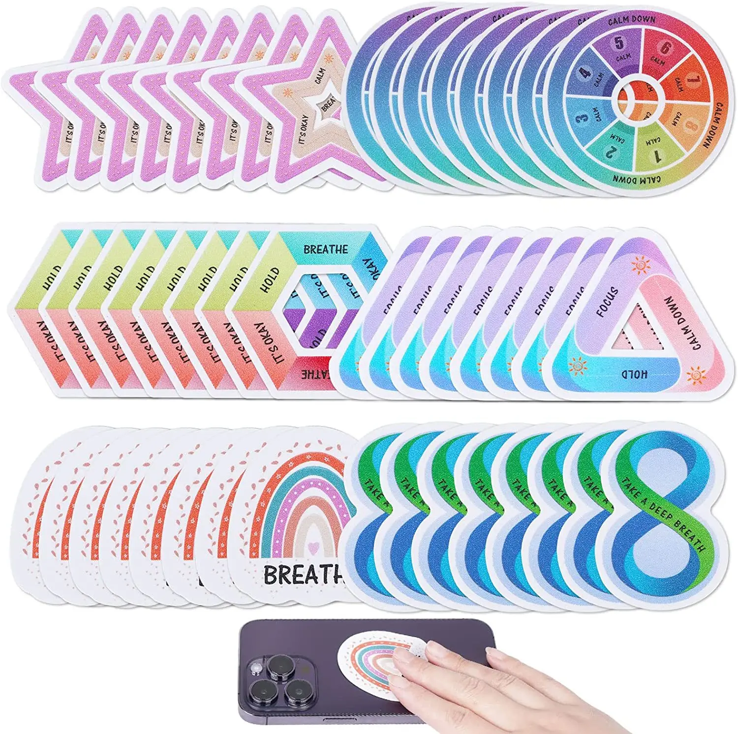 Customized Calm Stickers Anti Stress Textured Strips Anxiety Sensory Stickers