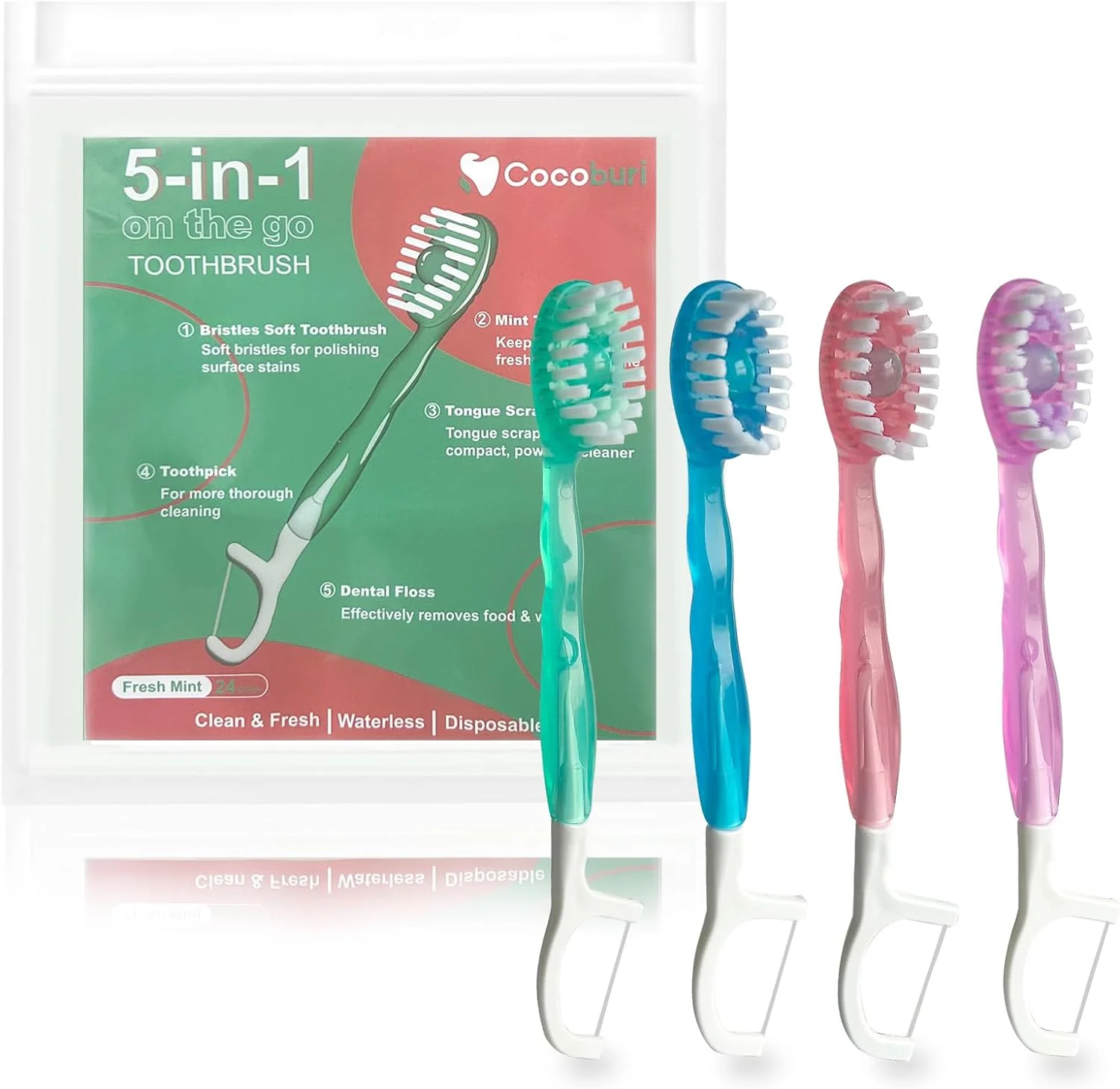 Private Label Natural Disposable Toothbrushes with Toothpaste Including Dental Flossers