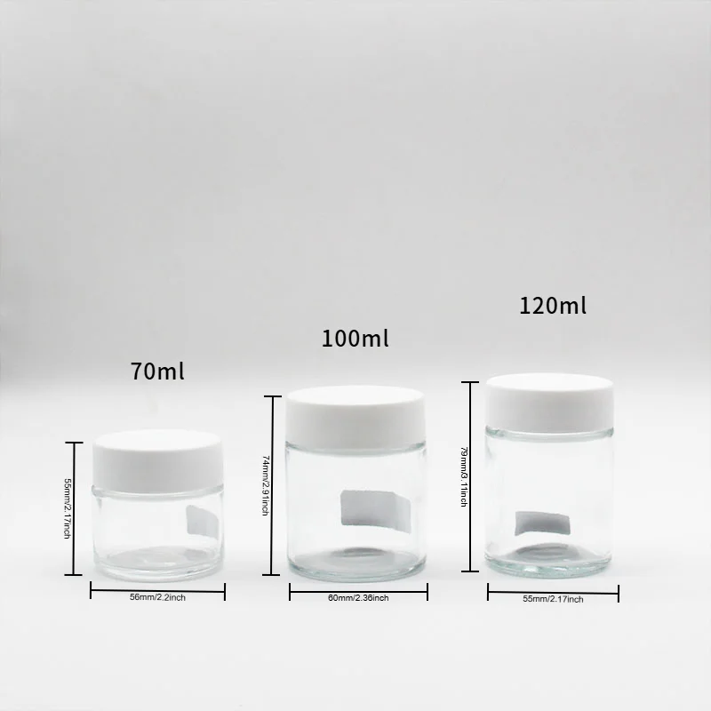 Child Resistant Proof Resist Resistance Glass Jar Bottle with Push Down and Turn Screw Top Custom Color Aluminum Bamboo Cap