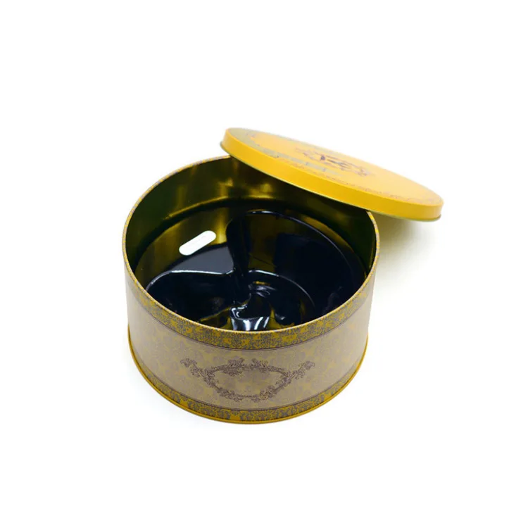 Hot Sale Food Grade Metal Round Tea Tin Box For High-grade Gift Packaging
