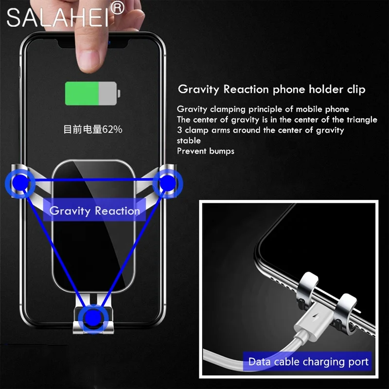 Mirror ABS Aluminum Alloy Mobile Phone Holder For BMW X1 X2 F47 F48 2016-2020 Accessories Car Air Vent Stand Mount Cradle Clip