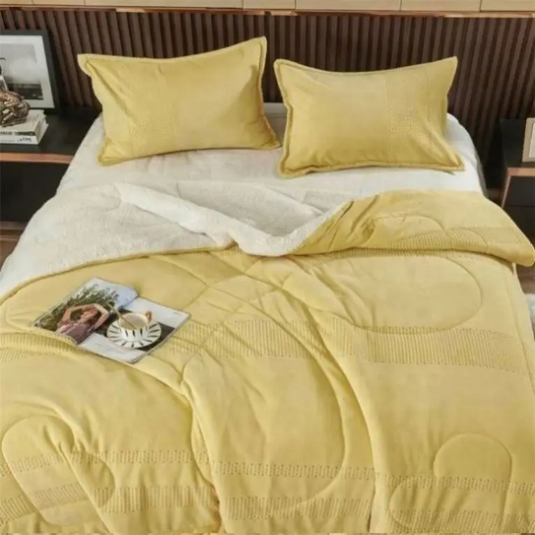 jacquard  super soft solid flannel Bed Comforter embroidery Hotel Blanket bedding set bedspread quilt china