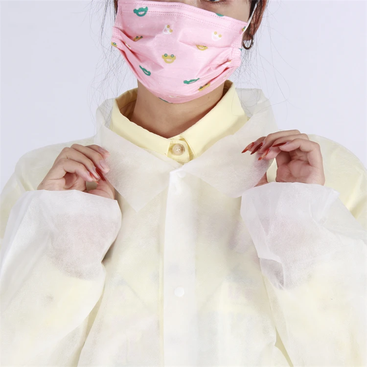 Wholesale Doctor Laboratory Customize White Sleeve Elastic Long Sleeved Disposable Lab Coat