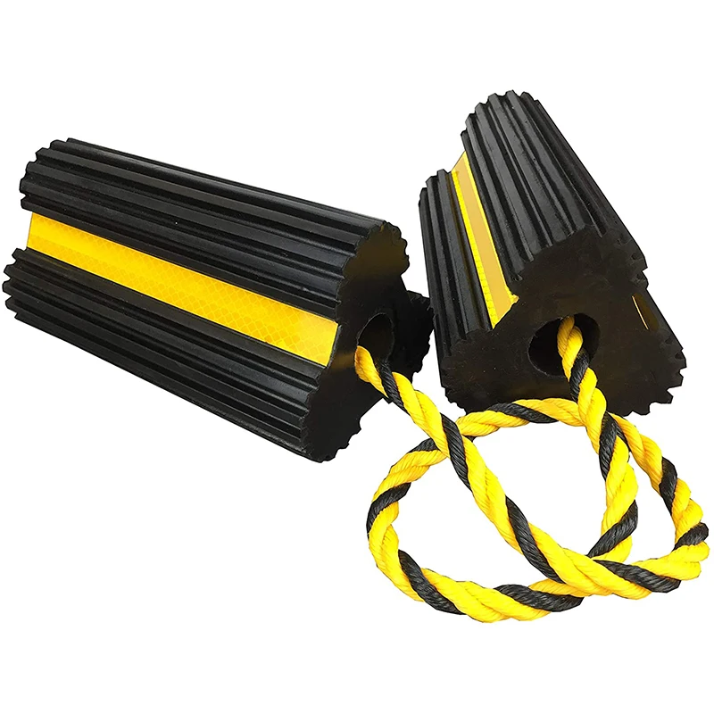 High resistance to severe impact Portable Rubber Wheel Chock For Car , Aircraft ,Trucks,RV  AWC02