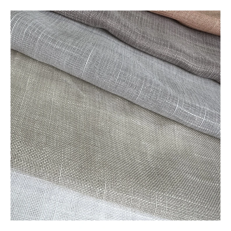 Hot Sale Poly Linen Look Voile  Leda  Fabric Free Sample sheer fabric High Quality curtain fabric for living room